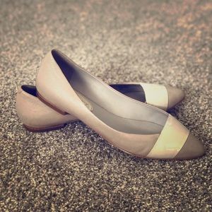 Banana Republic grey leather flats.